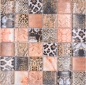 Preview: Mosaico Mosaico de vidrio cuadrado Wildlife marron Translucido Wildlife look marron brillante