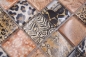 Preview: Mosaico Mosaico de vidrio cuadrado Wildlife marron Translucido Wildlife look marron brillante
