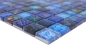 Preview: Mosaico Mosaico de vidrio cuadrado Wildlife azul Translucido Wildlife look azul brillante