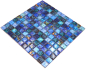 Preview: Mosaico Mosaico de vidrio cuadrado Wildlife azul Translucido Wildlife look azul brillante