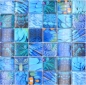 Preview: Mosaique Carre Mosaique de verre Wildlife blue translucide aspect vie sauvage bleu brillant