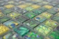 Preview: Mosaico cuadrado de vidrio mosaico vida silvestre verde translucido mirada verde brillante