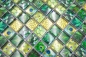 Preview: Mosaico cuadrado de vidrio mosaico vida silvestre verde translucido mirada verde brillante