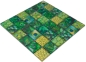 Preview: Mosaico cuadrado de vidrio mosaico vida silvestre verde translucido mirada verde brillante