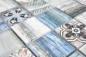 Preview: Mosaique Carre Mosaique de verre mix bleu clair translucide aspect bois brillant