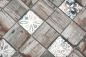 Preview: Mosaik Quadrat Glasmosaik mix lightbeige beige Transluzent hellbeige matt