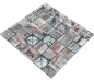 Preview: Mosaique Carre Mosaique de verre mix grey brown green Translucide gris brun vert mat