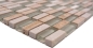 Preview: Riemchen Rechteck Mosaikfliesen Glasmosaik Stäbchen mini beige creme goldbeige Naturstein Küchenrückwand Bad WC Wand - 87-1412
