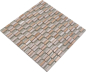 Preview: Mosaique Optique croisee Mix pierre translucide beige brillant - 10 feuilles de mosaique