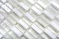 Preview: Batonnets de mosaque de verre pierre mix blanc mat mix translucide optique croise brillant