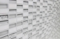 Preview: Riemchen Rechteck Mosaikfliesen Glasmosaik weiß carrara Optik Bruchglas Naturstein Fliesenspiegel Bad Küche WC - 87-1401