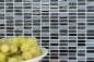 Preview: Batonnets de mosaique de verre pierre mix gris mat noir mix translucide aspect croise brillant