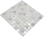 Preview: Mosaique Carre Mosaique de verre Pierre mix Cream blanc Mix translucide aspect strie brillant