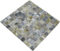 Preview: Mosaique Carre Mosaique de verre Pierre mix Cream gris clair Mix translucide aspect strie brillant