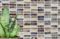 Preview: Batonnets de mosaique de verre pierre mix emperador fonce mix translucide aspect croise beige fonce brillant