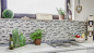 Preview: Mosaique composite Mosaique de verre Pierre mix gris-gris Mix translucide aspect maconnerie brillant
