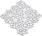 Preview: Mosaico guijarro uni blanco mate ceramica aspecto guijarro