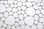 Preview: Mosaico guijarro uni blanco mate ceramica aspecto guijarro
