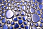 Preview: Mosaique aspect galet Ceramique bleu cobalt mat - 10 feuilles de mosaique
