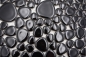 Mobile Preview: Kieselmosaik Drops schwarz glänzend Keramiksteine Mosaiksteine Duschboden Duschwand 12-0302