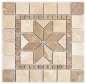 Preview: Rossone Dekor 30,5x30,5x1 Prater chiaro, noce Rosone Travertin mix beige braun matt