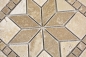 Preview: Rossone Dekor 30,5x30,5x1 Prater chiaro, noce Rosone Travertin mix beige braun matt
