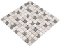 Preview: Mosaico mezcla piedra translucida acero inoxidable mezcla gris-blanco brillante - 10 hojas de mosaico