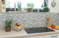 Preview: Mosaico de vidrio piedra natural varillas acero inoxidable marmol gris blanco gris claro plata revestimiento pared WC Bano - 86-SV85 - Kopie