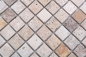 Preview: Travertin Mosaik Fliese Natursteinmosaik beige braun getrommelt 43-46380