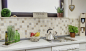 Preview: Mosaico cuadrado Chiaro + Noche travertino mezcla beige marron mate