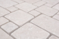 Preview: Mosaique aspect combine marbre ivoire mat - 10 feuilles de mosaique