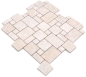 Preview: Mosaique aspect combine marbre ivoire mat - 10 feuilles de mosaique