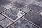 Preview: Naturstein Mosaikfliesen Marmor schwarz matt Wand Boden Küche Bad Dusche - 40-FP43