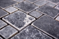 Preview: Mosaico combinado look marmol negro mate - 10 hojas de mosaico