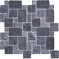 Preview: Mosaico combinado look marmol negro mate - 10 hojas de mosaico