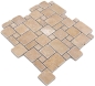 Preview: Mosaique aspect combine travertin rouge mat - 10 feuilles de mosaique