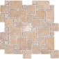 Preview: Mosaique aspect combine travertin rouge mat - 10 feuilles de mosaique