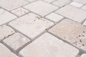Mobile Preview: Naturstein Mosaikfliesen Terrasse Travertin beige matt Wand Boden Küche Bad Dusche - 40-FP46
