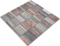 Preview: Mosaico de cobre marron oxido piedra gris cuarzo panel de mosaico de azulejos de pared - 47-575