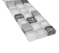 Mobile Preview: Mosaik Borde Bordüre Glasmosaik Stahl mix weiß und Metalleinlage