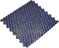 Preview: Mosaic button uni cobalt blue glossy ceramic round look