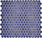 Preview: Button mosaic Round mosaic Loop Penny cobalt blue shiny ceramic 10-0405