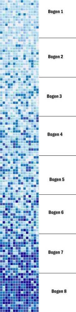 Glasmosaik Farbverlauf weiss hellblau dunkelblau Duschwand Bad Mosaikfliesen Shading Blend Sfumature Bianco Blu Chiaro Blu Scuro  - Art: 300-401