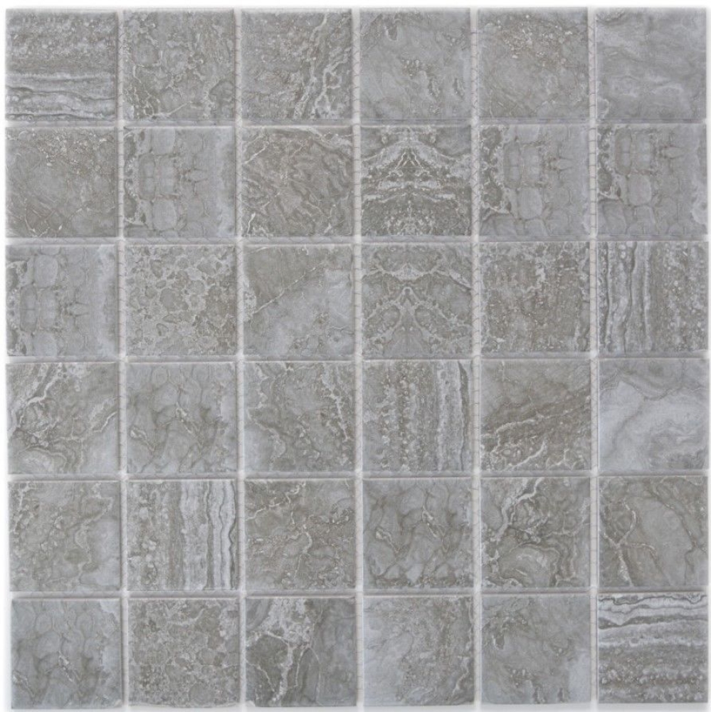 Mosaik Fliese Cortona dunkelgrau marmorierte Steinoptik Keramikmosaik 16-0208