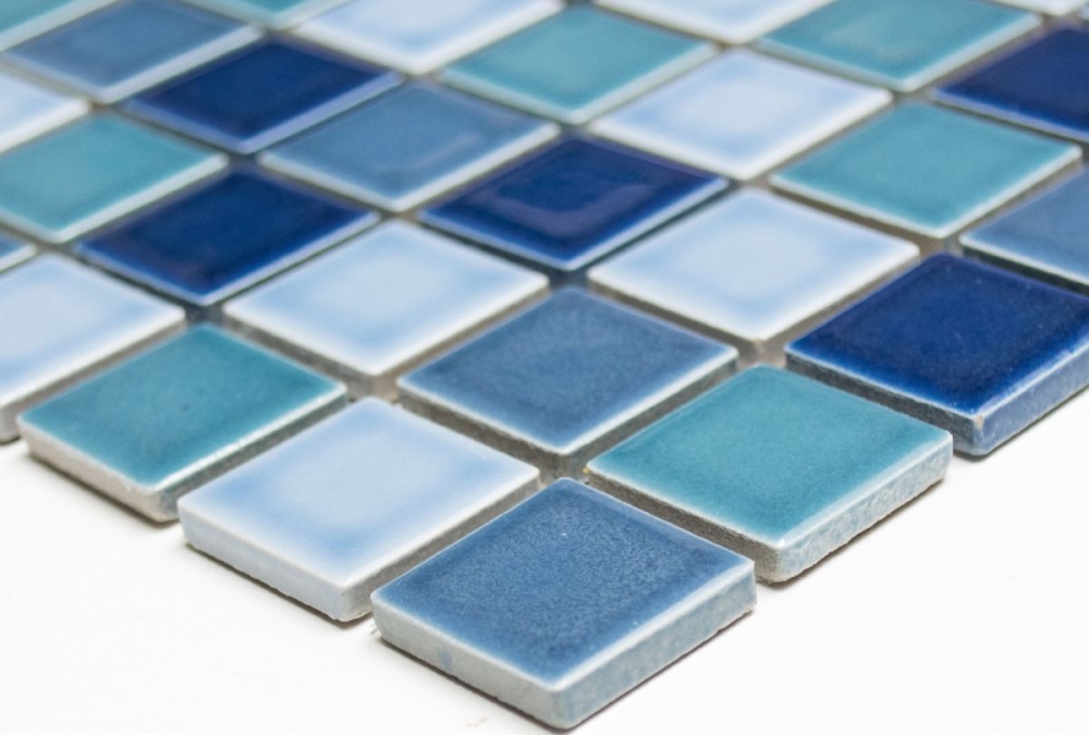 Keramik Mosaik Pool Schwimmbad Badezimmer Mosaik blau türkis grün glänzend 18-0408