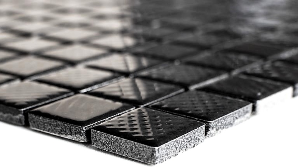Mosaik Retrooptik Keramik weiss glaenzend - 10 Mosaikblaetter