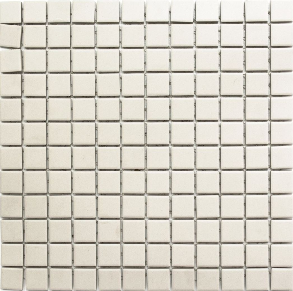 Mosaik Quadrat uni hellbeige unglasiert Keramik matt R10