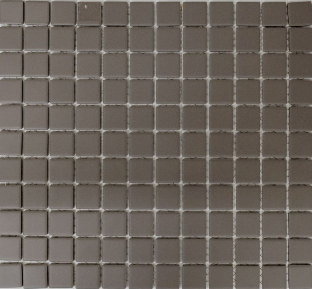 Mosaik Quadrat uni grau unglasiert Keramik matt R10