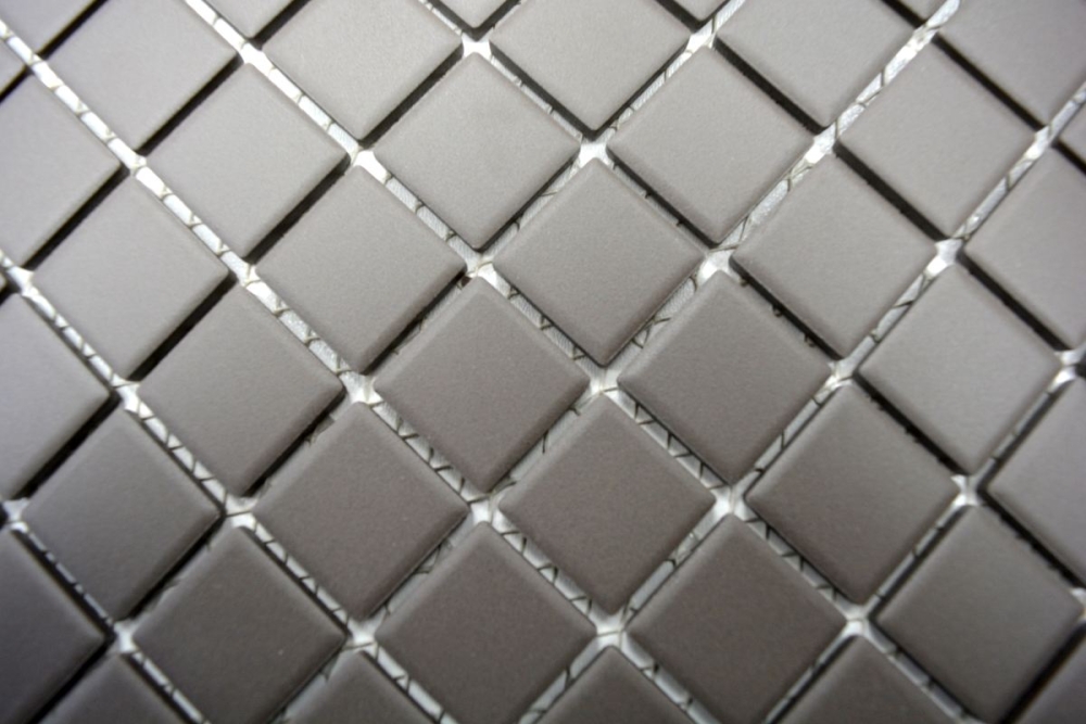 Mosaik Quadrat uni grau unglasiert Keramik matt R10