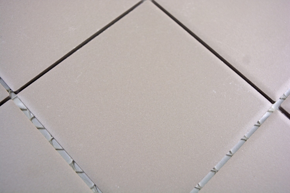 Mosaik Quadrat uni grau unglasiert Keramik matt R10